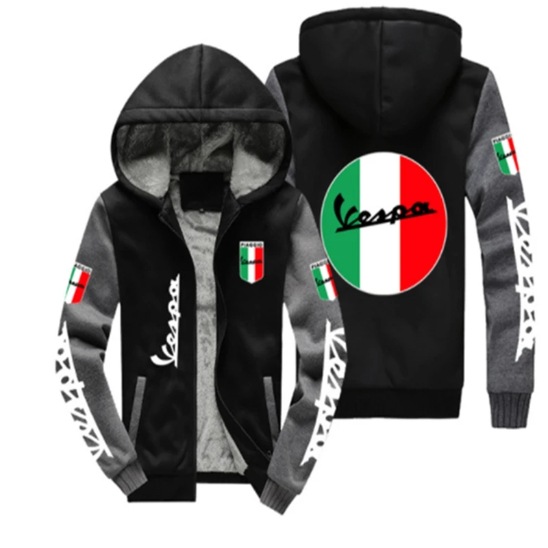 

2023 New pattern men's jacket Vespa car logo for coat winter casual zipper thicken sweatshirt fashion clothes