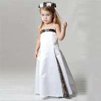 spaghetti camo flower girl dresses floor length camouflage kids formal long party gowns child wedding wear 2023 simple satin