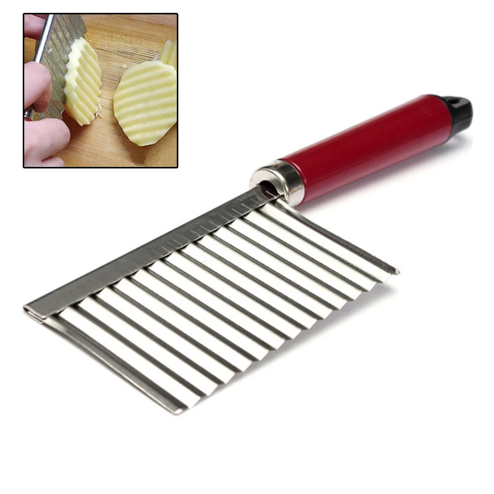 

Wavy Potato Cutter Cutting Edged Gadget Kitchen Stainless Steel Vegetable Brand new Premium Durable High quality
