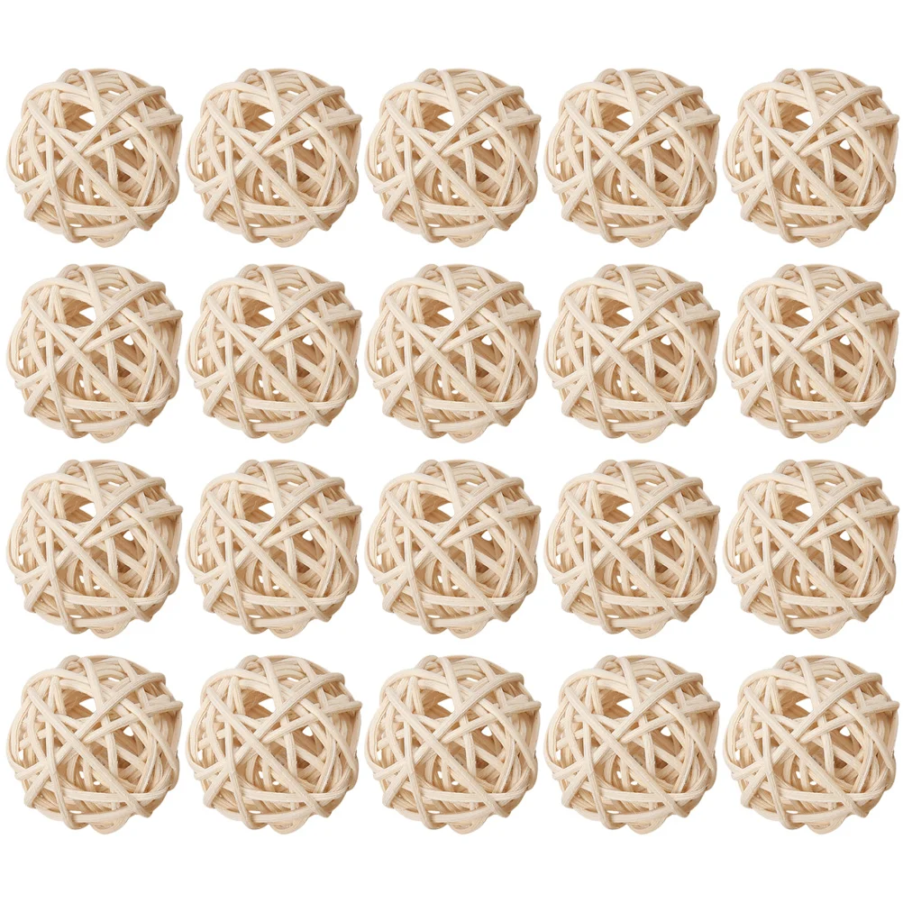 

20 Pcs Takraw Rattan Balls Aromatherapy Vase Fillers Dining Room Table Decor Wicker Water Toys Decorate Accessories