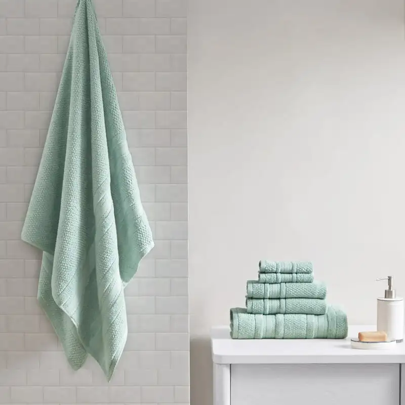 

Набор хлопковых полотенец в римском стиле, Супермягкие полотенца для ванной комнаты, спа, для взрослых и детей, 6 штук