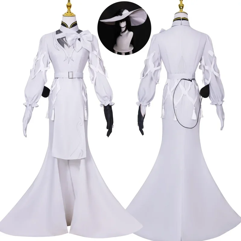 Костюм для косплея Game Constance шляпа полностью пламенный особняк белое платье