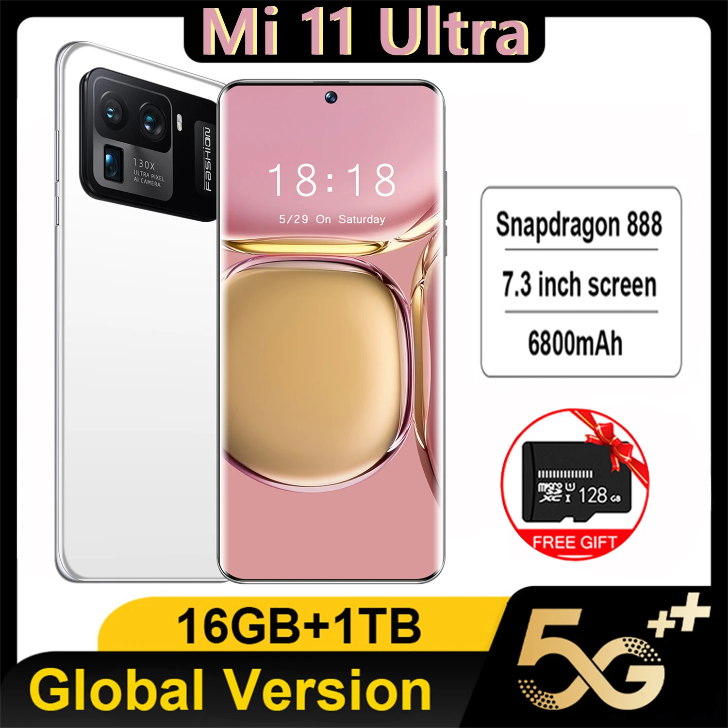

Смартфон M11 Ultra, 6800 мАч, Android, 16 ГБ + 1 ТБ, Qualcomm Snapdragon 888, 4G/телефон с двумя картами, разблокированный Оригинальный сотовый телефон