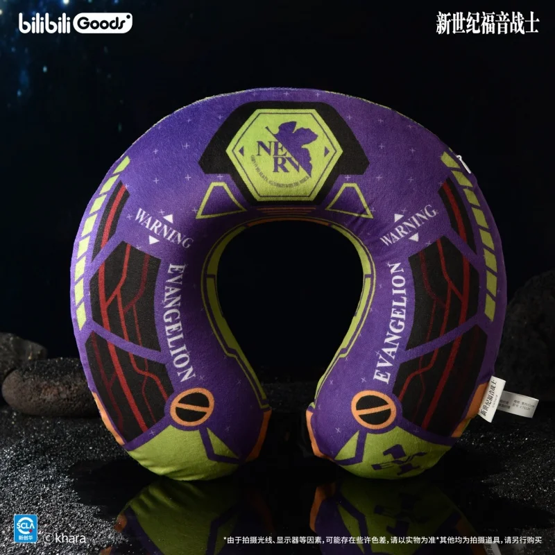 Фото Подушка для шеи Bilibili U-образной формы, официальная лицензированная серия Evangelion, модели 01 и 02, для путешествий и сна №1