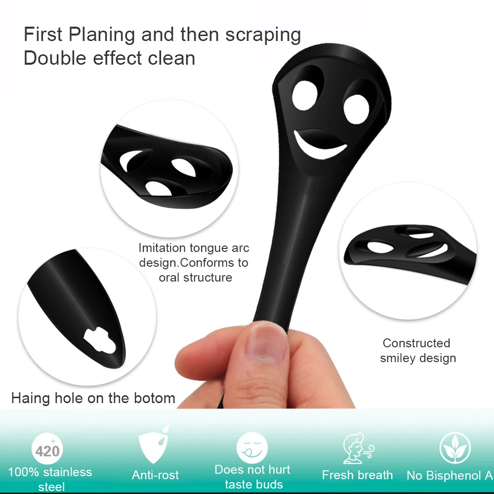 Смайлик Очиститель Языка Металлическая Зубная Щетка Из Нержавеющей Стали