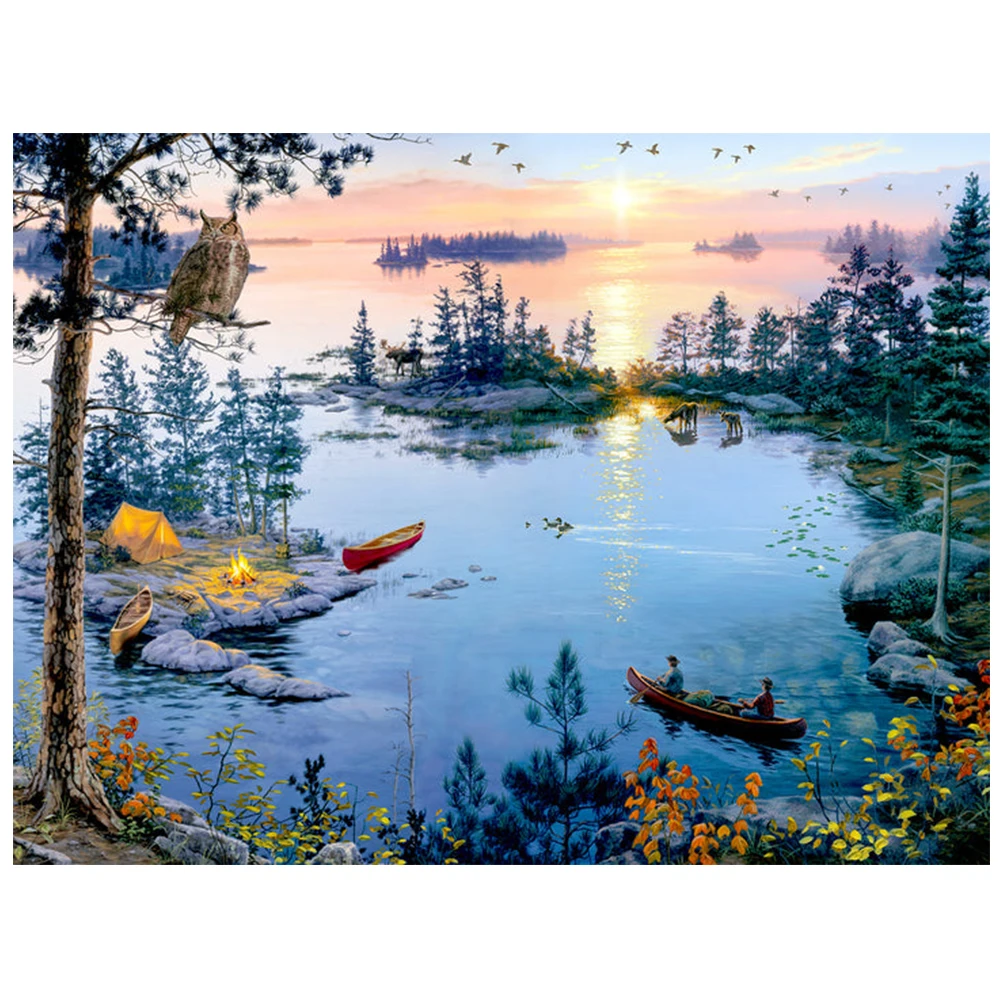 

Яркая Алмазная картина с надписью «MORNING VISTA»