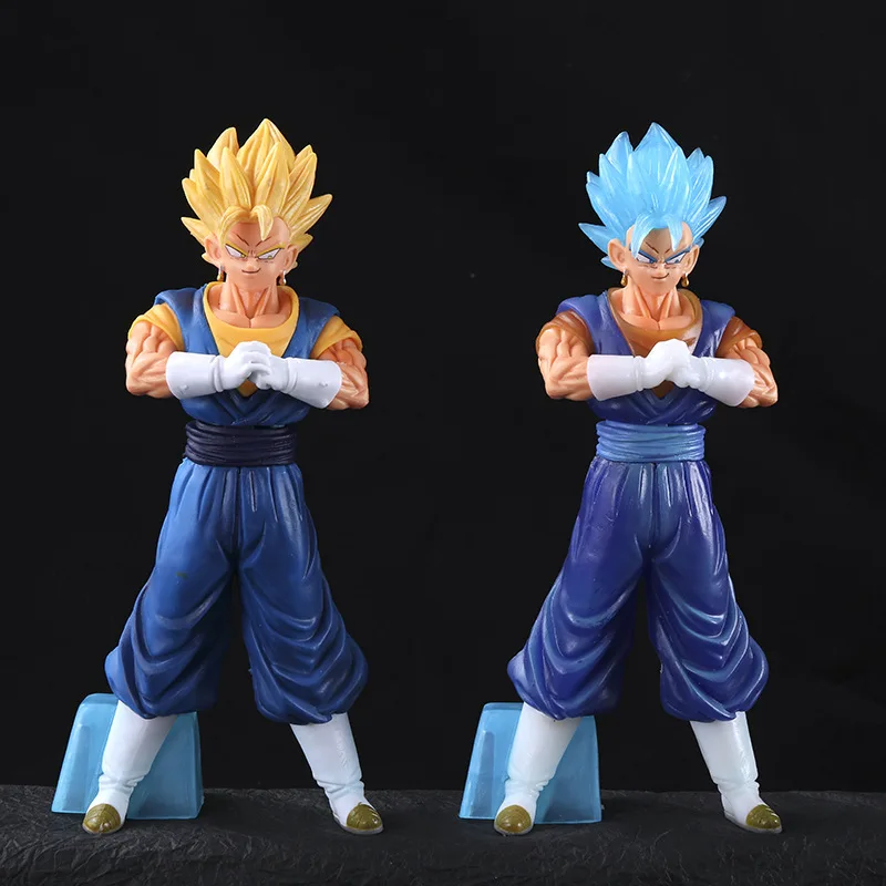 

22cm Vegetto Figure Dragon Ball Z Super Saiyan God Blue Hair Vegeta Son Goku Fusion Figurines Big PVC Model Figural Statue