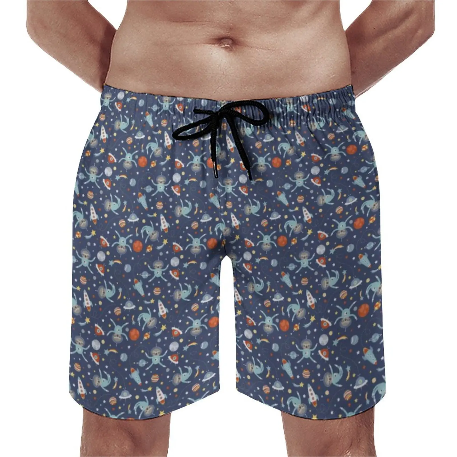 

Space Sloths Board Shorts Funny Astronauts Cute Board Short Pants Men Print Oversize Swim Trunks Birthday Present