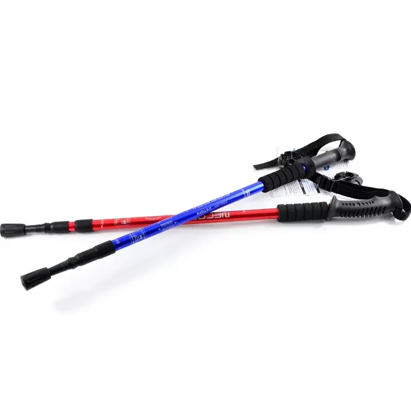 

outdoor aluminum hiking trekking pole Collapsible Lightweight telescopic walking stick
