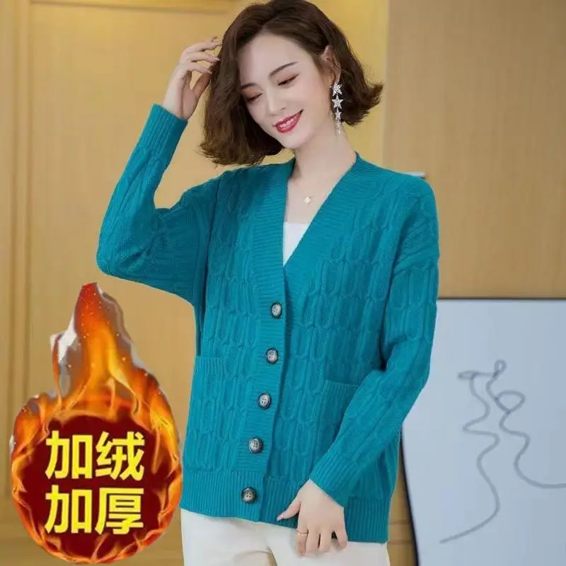 Новинка 2024 свитер куртка Осень-зима свободный в ленивом стиле короткий