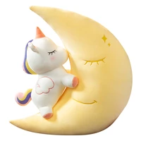 60cm cute cartoon unicorn plush toy stuffed moon throw pillow cushion baby kids sleep appease toy home decor birthday gift