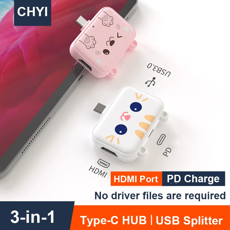 USB-концентратор 3 в 1 с портом Type-C и поддержкой OTG HDMI