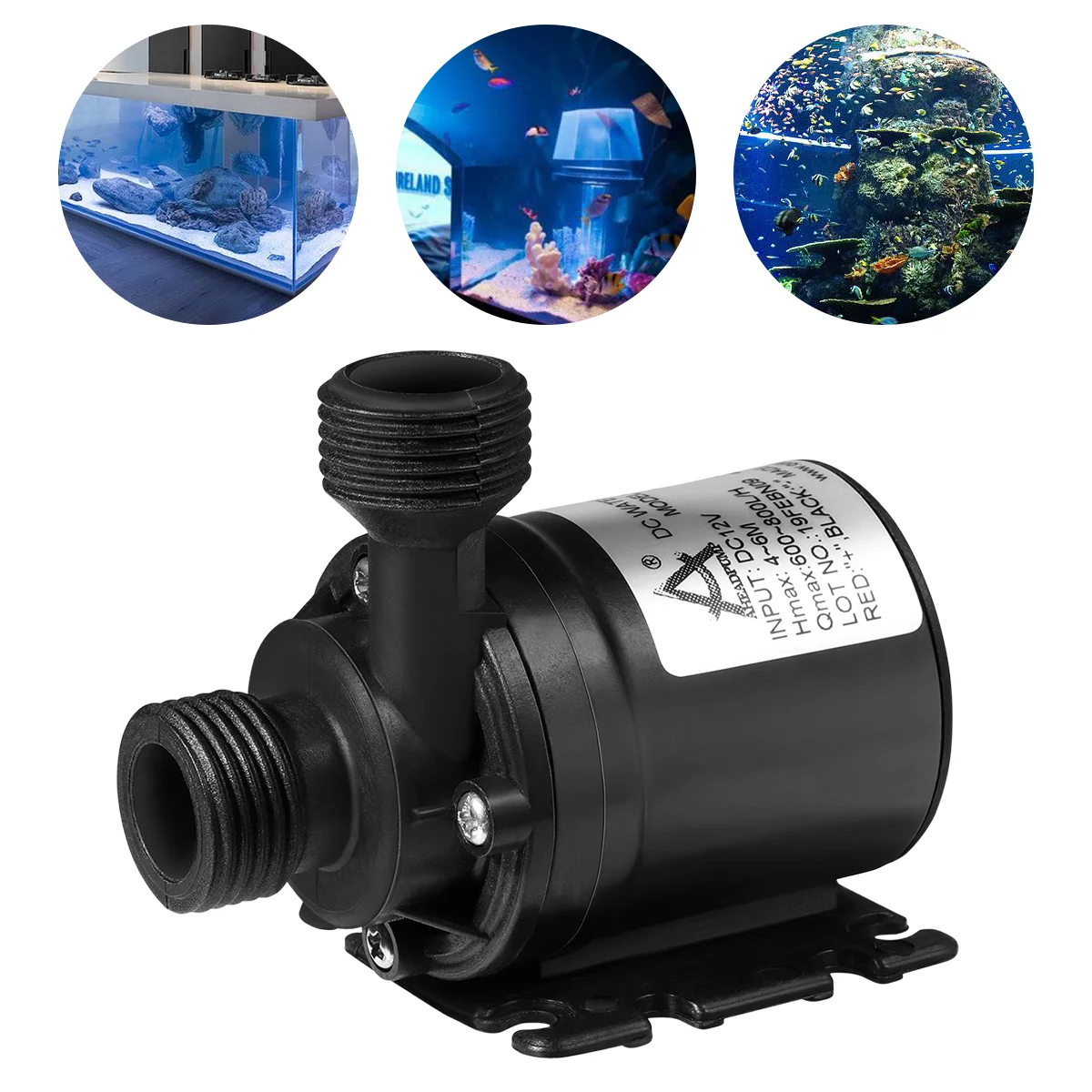 

UEETEK 1PC DC 12V Brushless Submersible Water Pump 800L/H 5M for Fountain Pool Solar Circulation System Water Circulation System