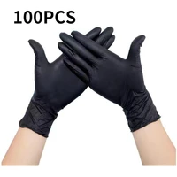 100 pcsbox pvc gloves nitrile disposable black gloves kitchen disposable protective work hand household cleaning garden