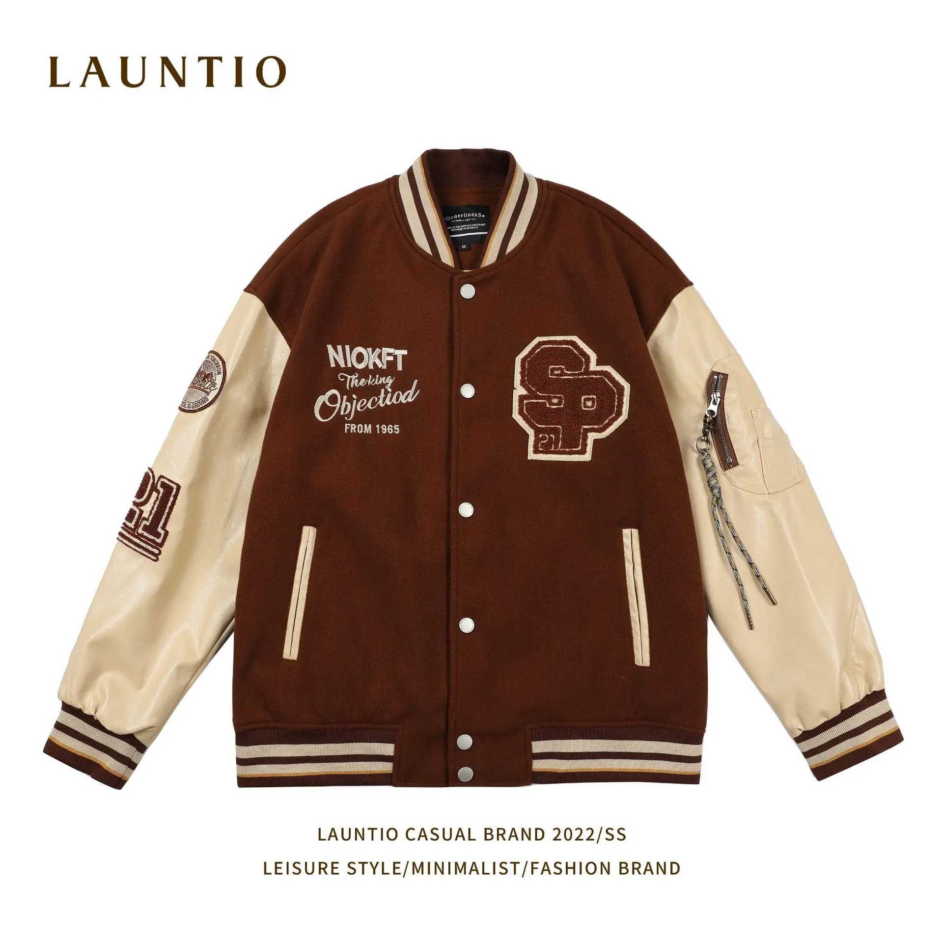 Уличная бейсбольная куртка Longzhi Mountain с воротником-стойкой и вышивкой осень 2022