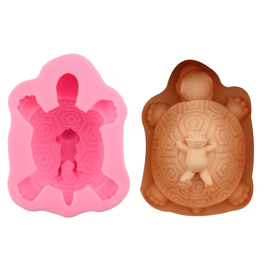 

Cute Animal Silicone Fondant Mold Lovely Sea Turtle Shape Ocean Theme Fondant Cake Decor Baking Tools For Candle Soap Clay Mould