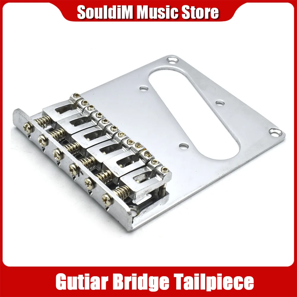 

6 Saddles TL Guitar Bridge Electric Guitar Saddle Bridge for TL Guitar Replacement Parts Chrome Black