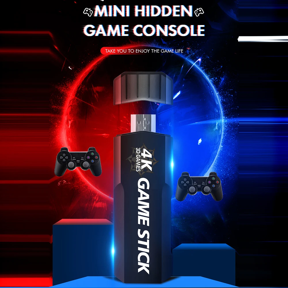 

Video Game Stick 4K Console 2.4G Double Wireless Controller USB Receiver HDMI-compatible Cable Gaming Accessories