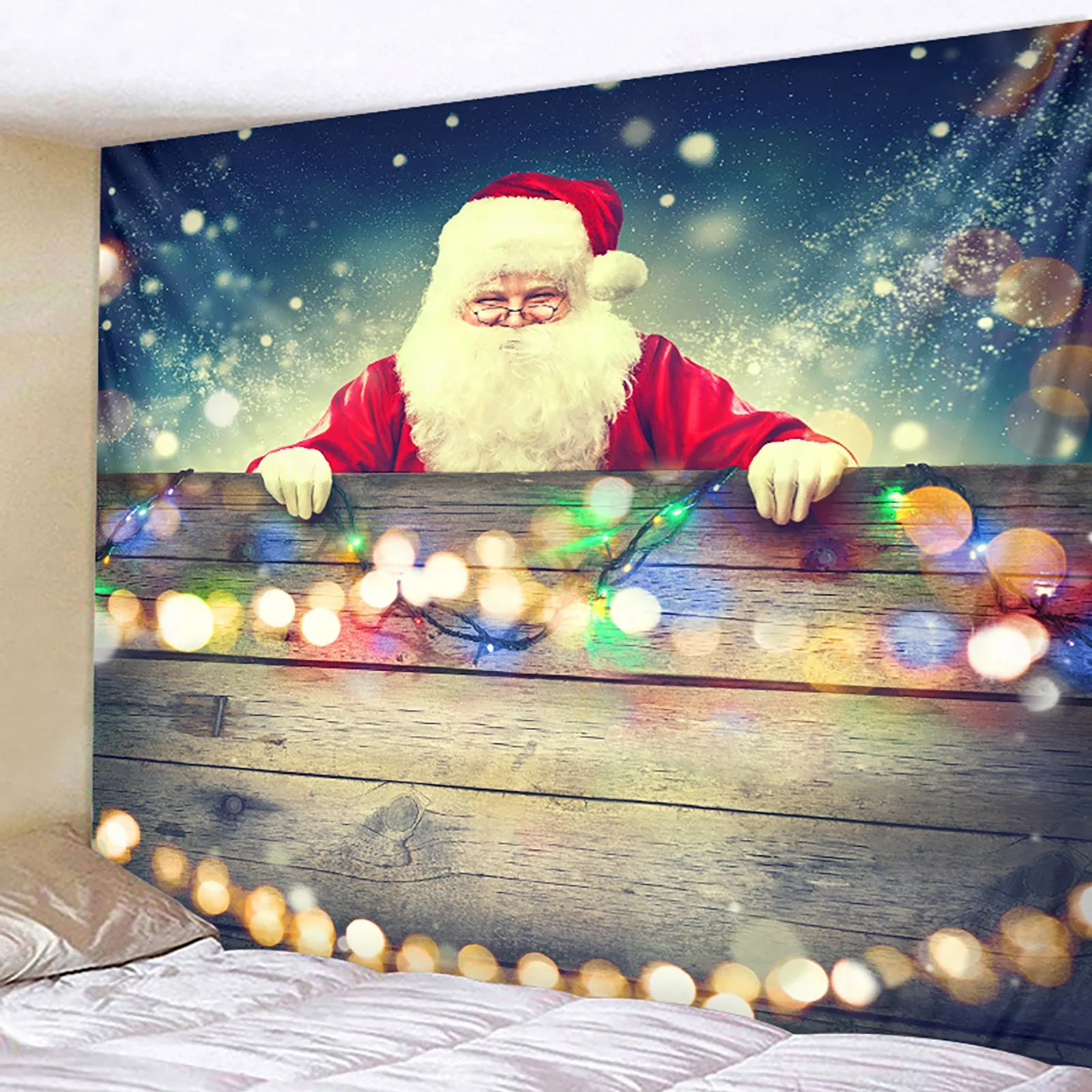 

Рождественский гобелен, фоновая ткань, подвесное настенное покрытие, гобелен с цифровой печатью, украшение для спальни, детский гобелен