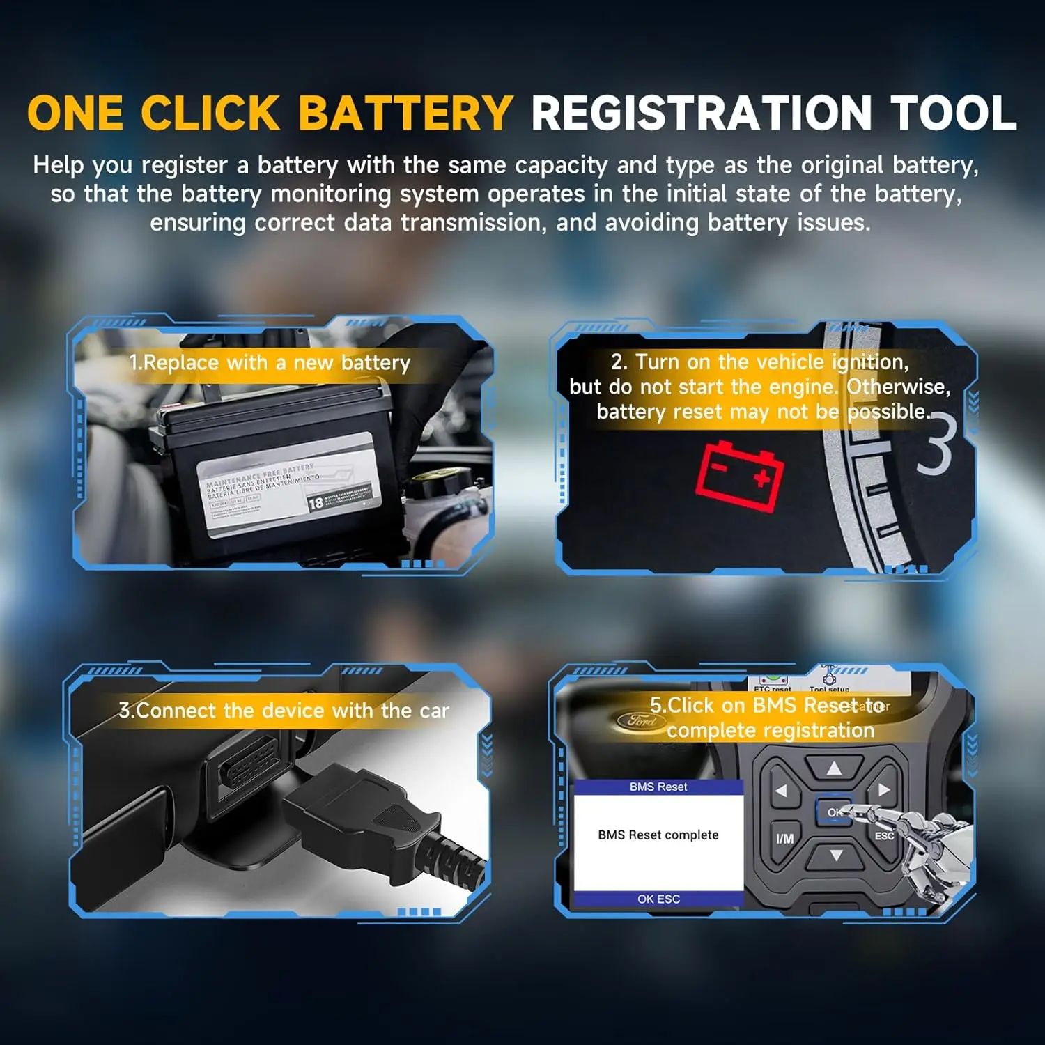 Диагностический сканер ANCEL FD700 OBD2 для полного системного сканирования Ford с