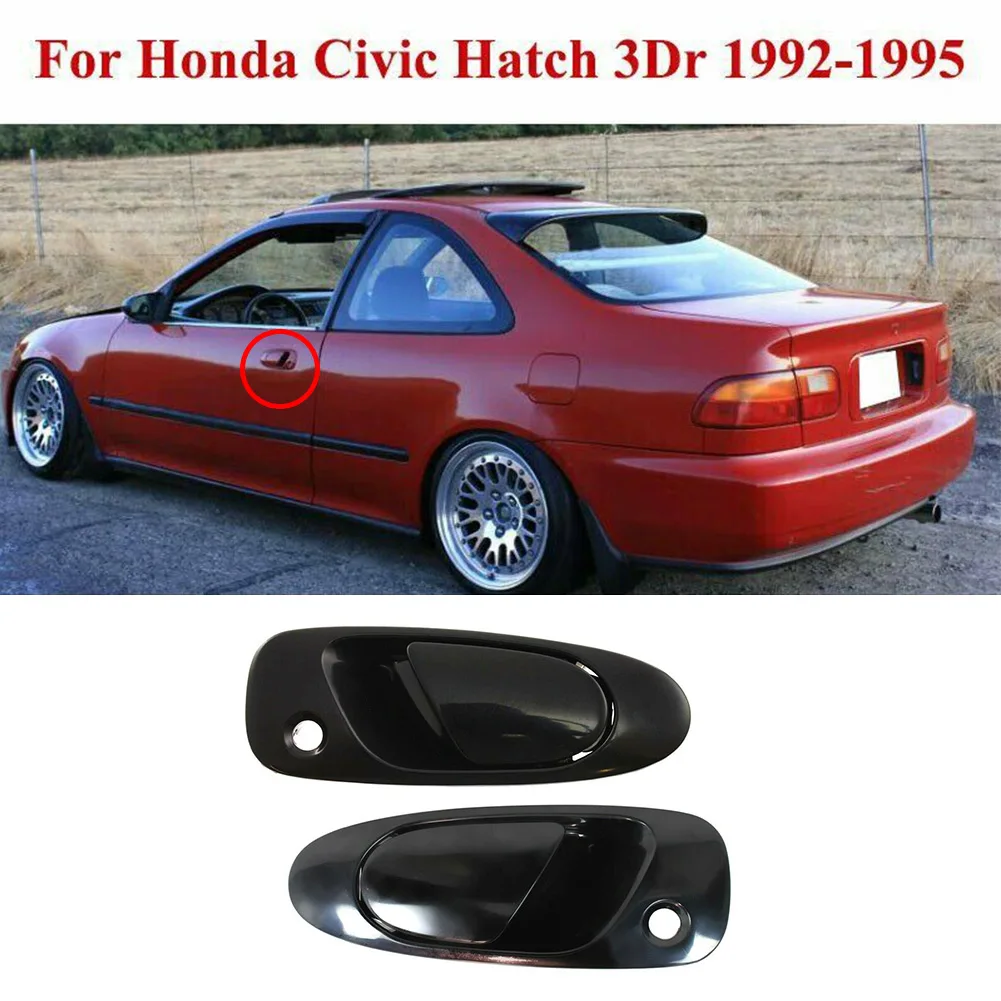 

Accessories Exterior Door Handle Black For Honda Civic 92-95 EG6 EG4 Front Exterior Door Handle Plastic 1 Pair