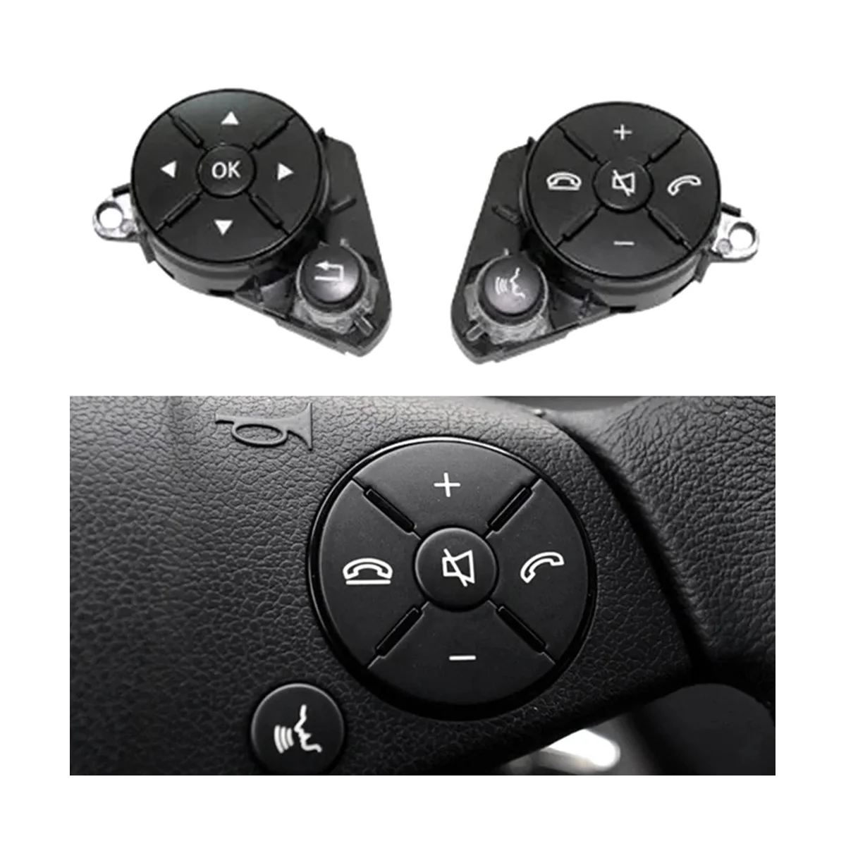 Накладки на кнопки рулевого колеса для Mercedes Benz C E GLK Cl W204 W212 X204 20482103519107 левая