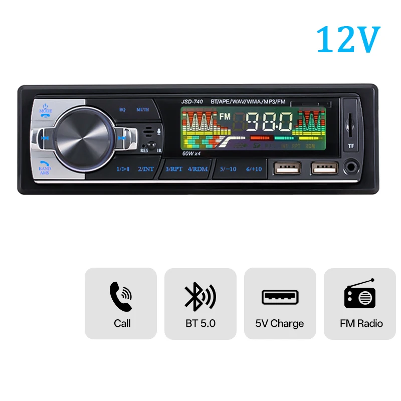 

Автомобильная Магнитола Hippcron 1 DIN, Аудиосистема Bluetooth, MP3-плеер, FM-приемник С Поддержкой AUX, USB, TF-карт