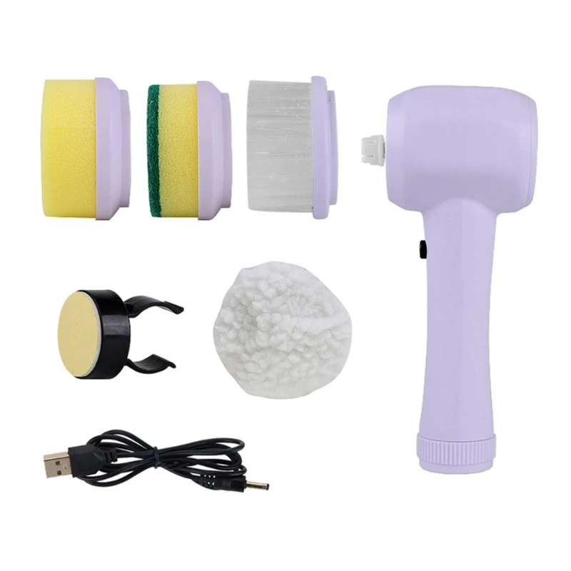 

Electric Cleaning Brush Kit Handheld Portable Multipurpose Cleaner Artifact for Bathroom Kitchen Toilet USB Rechargeable