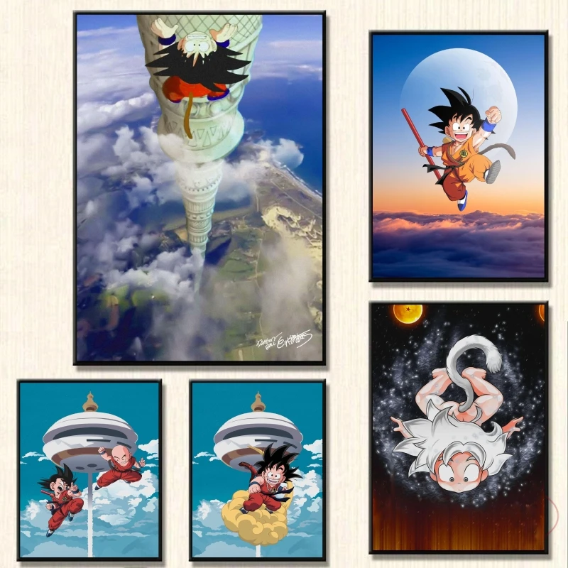 

Постер и картина Гоку из «драконического жемчуга», подарок, художественное настенное украшение для гостиной, рождественские подарки, современные домашние подвесные экшн-фигурки для детей