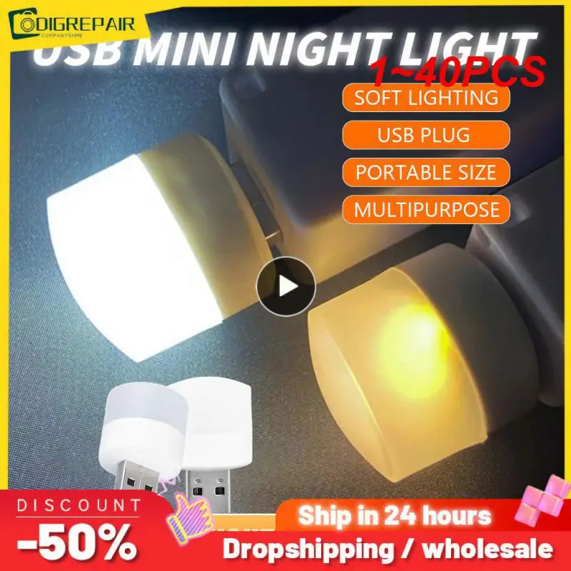 

1-40 шт., светодиодная лампа для чтения с USB-разъемом