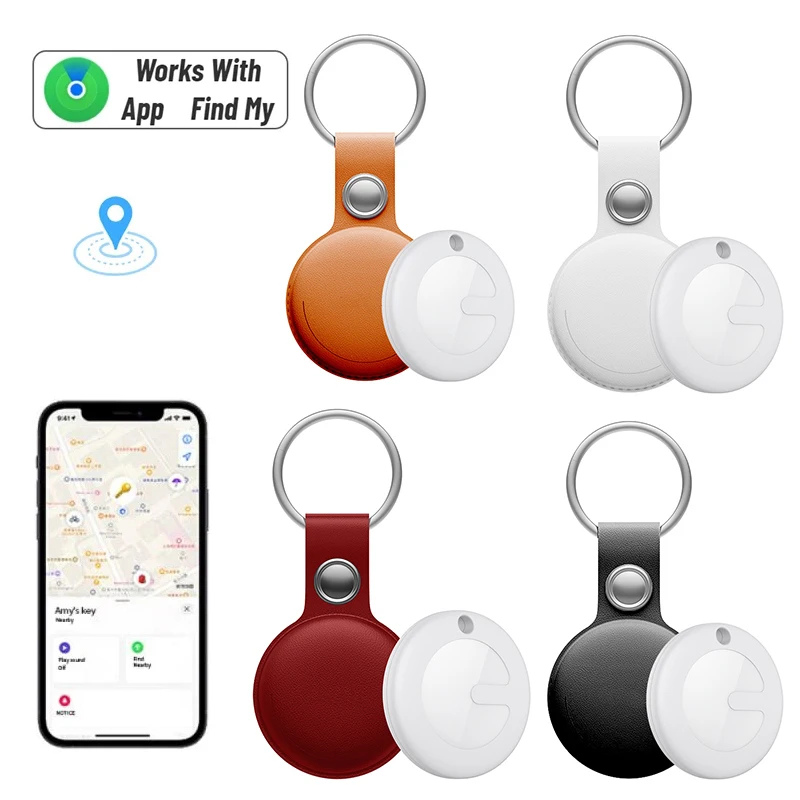 

itag Key Finder with Leather Case MFi Certified Bluetooth-compatible GPS Tracker Anti-loss Device Locator For iOS Find My APP