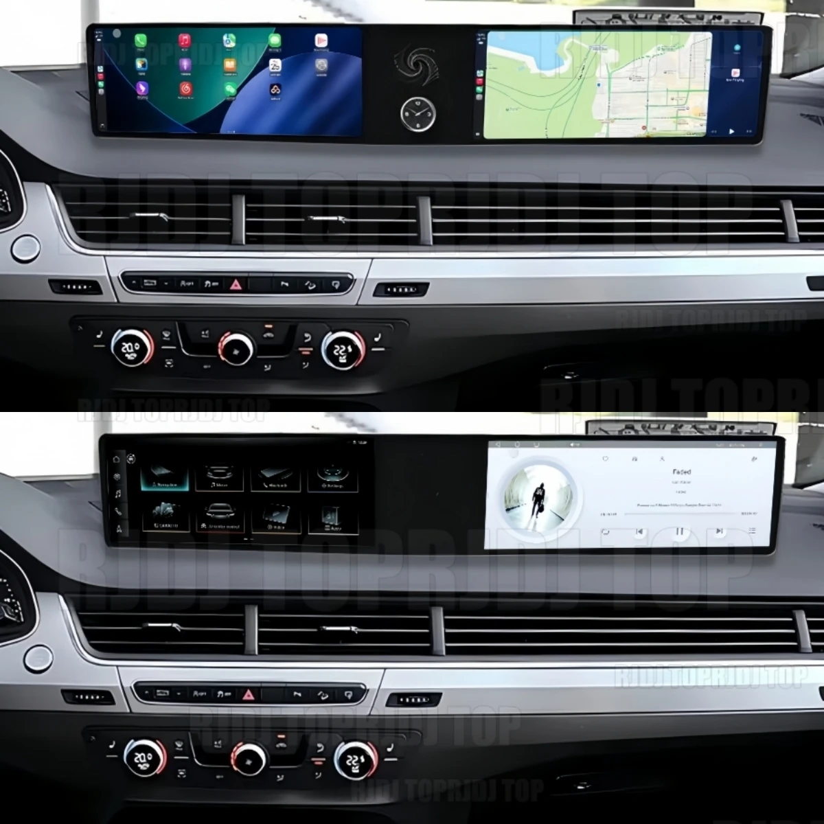 Фото Двухэкранный 12.3-дюймовый сенсорный экран Android 13 с CarPlay, автомобильная магнитола для Audi Q7 2016-2020, GPS-навигация, мультимедиа, DSP №4