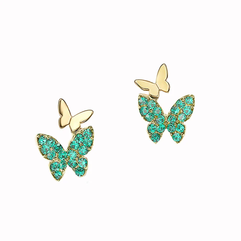 

Lovely Mini Butterfly Rhinestone Earring Fashion Women Insect Animal Crystal Stud Earring Sweet Small Zircon Earrings Jewelry