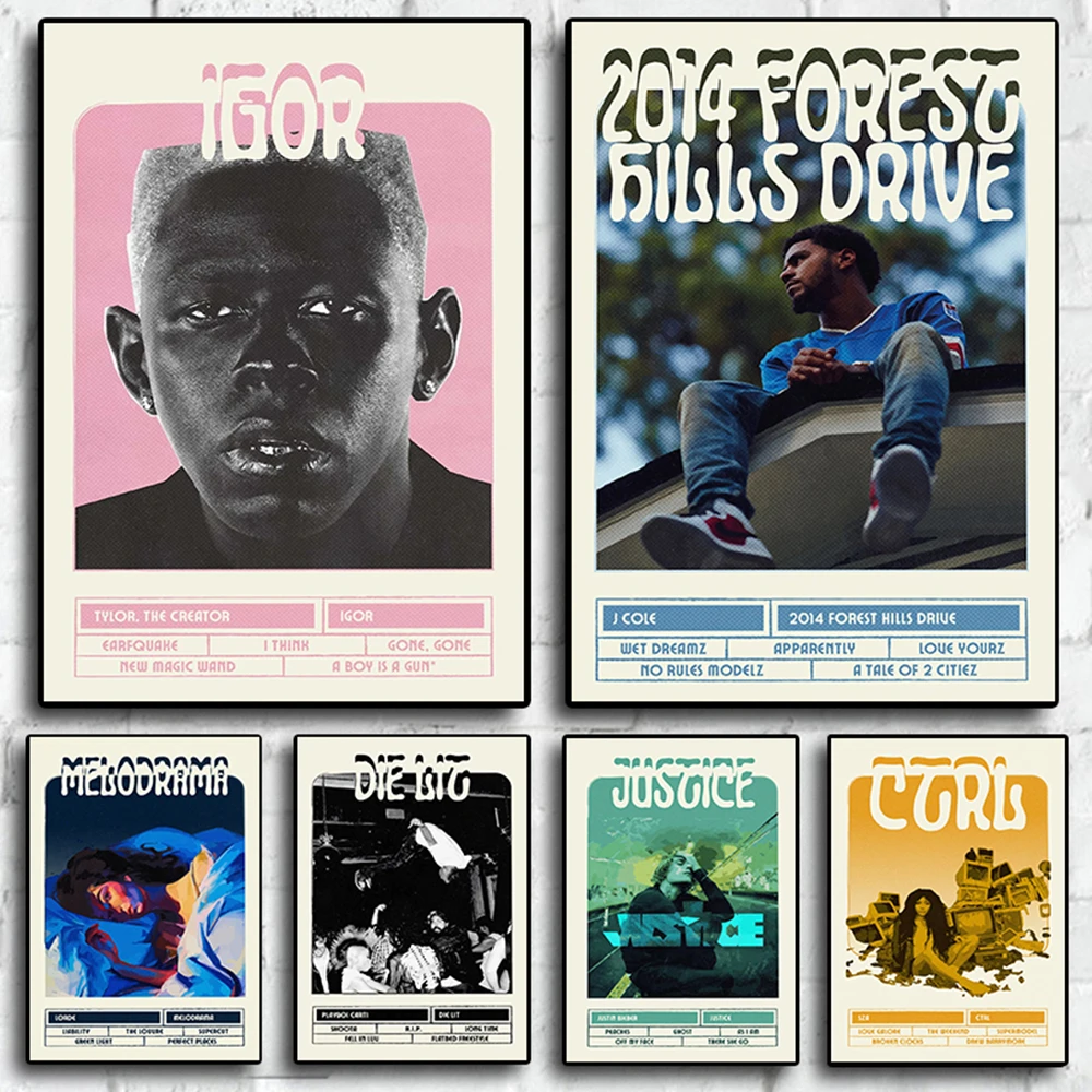 Музыкальный популярный альбом звезда Канье Уэст плакат в стиле хип-хоп плакаты Лана Дель Рей плейбои карти Эстетическая живая картина на холсте