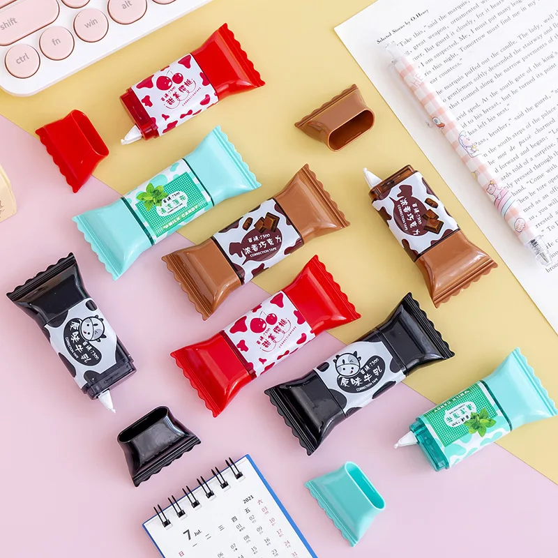 

Cartoon Creative Cute Candy Correction Tape 3.5m Small Fresh Student School Stationery Office Supplies Prank Prank Gift