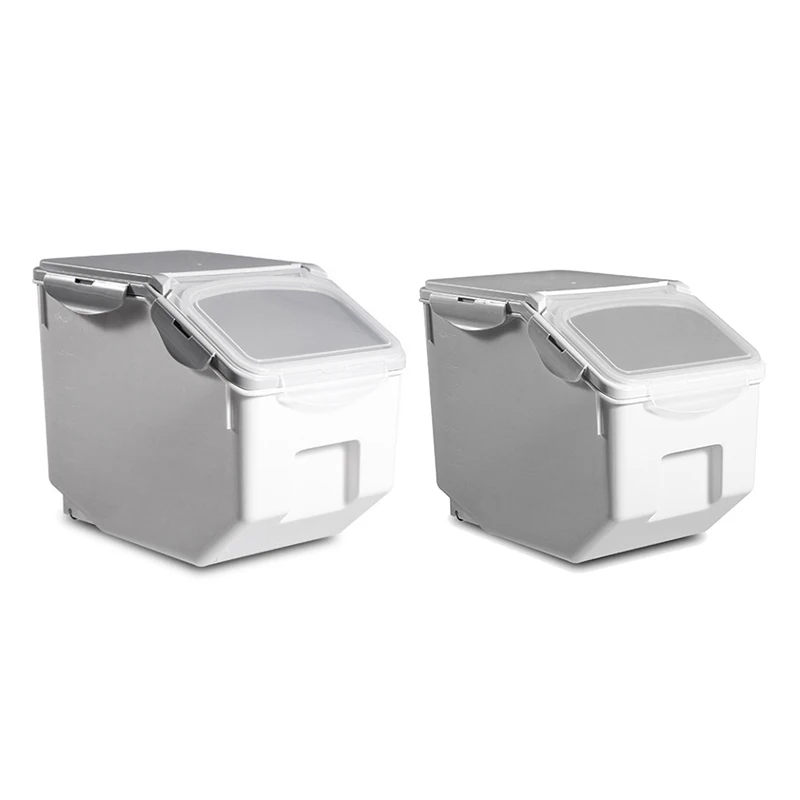 

10Kg Rice Storage Box with Seal Locking Lid Food Sealed Grain Container Portable Organizer for Kitchen Utensils
