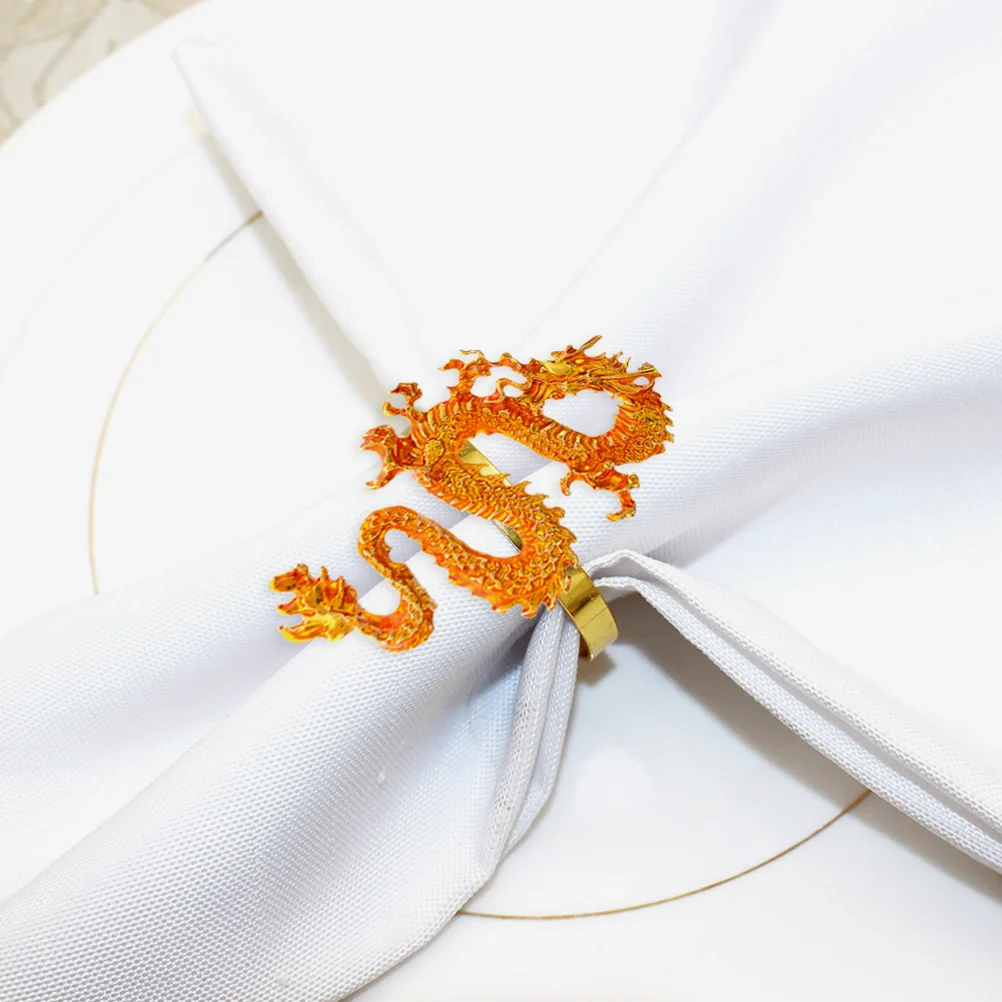 

2pcs Creative Napkin Rings Dragon Napkin Buckles Dining Table Napkin Holders