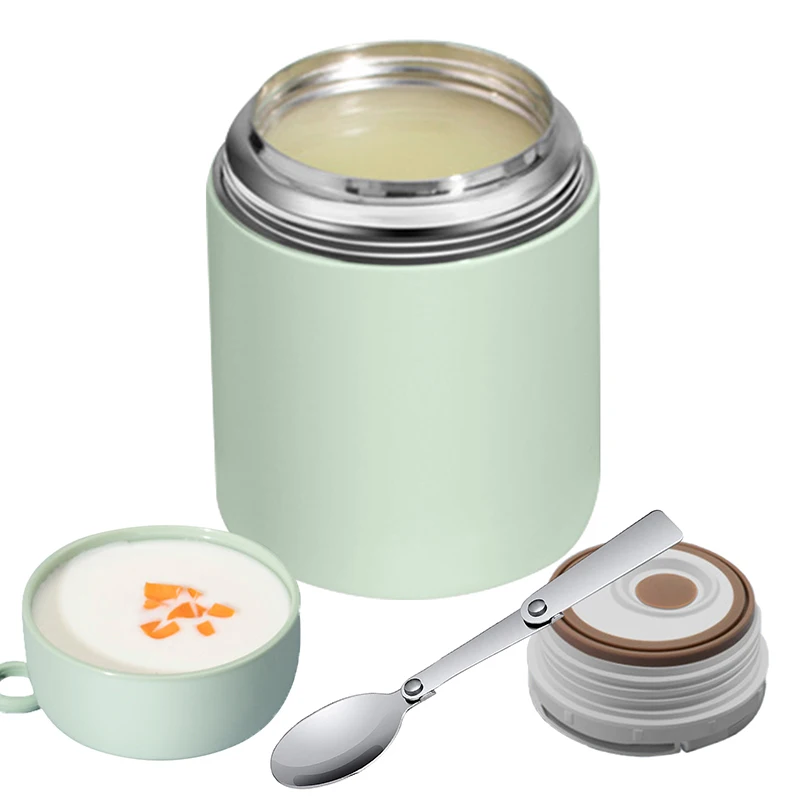 

500ml Vacuum Insulated Soup Flask Lunch Box Leak-proof 316 Stainless Steel Food Jar Lunch Container For School Office Travel