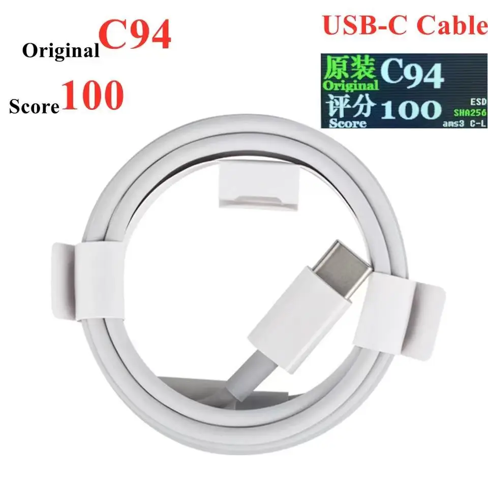 

10pcs/USB-C to 8pin C94 Cable 100 Score Data Sync Charge Cable Support Fast Charging Cable For 14 i13 Pro Max 12 11 With Box