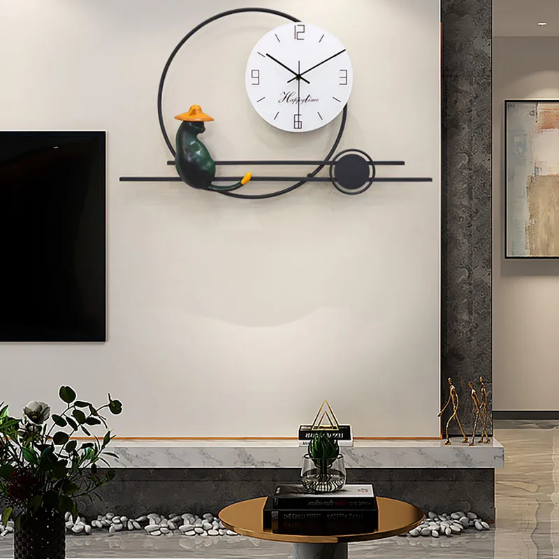 

Unique Nordic Design Wall Clock Quiet Quartz Minimalist Wall Clock Modern Living Room Decor Reloj Pared Metal Wall Art HX50NU