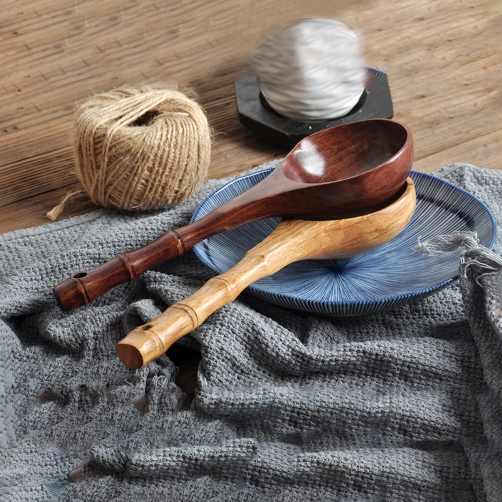 

Kitchen Tableware Cutlery Drinking Porridge Spoon 1pcs Eating Spoon Natural Ladle Spoon Dinnerware Soup Spoon Kitchen Tool