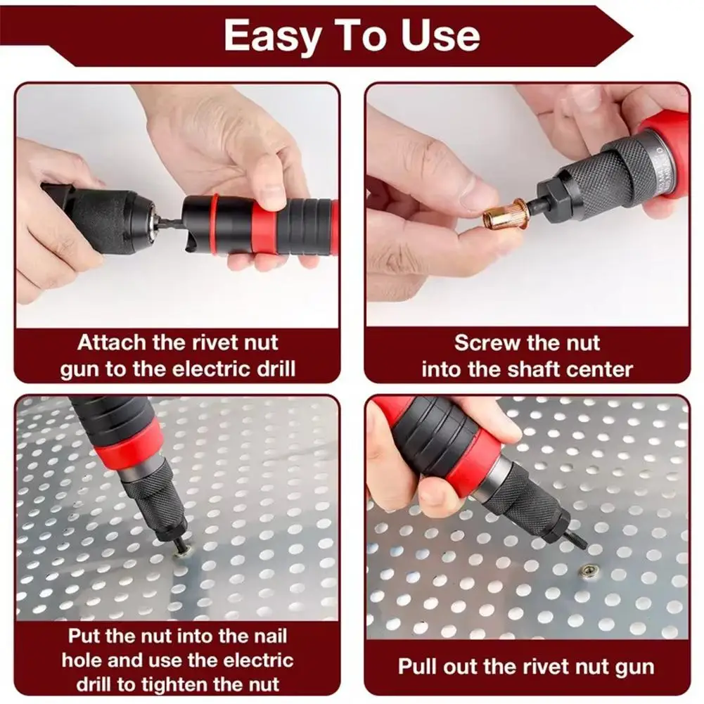 M3 M4 M5 M6 M8M10 Конверсионная головка клепального пистолета Гайка сделай сам Заклепка