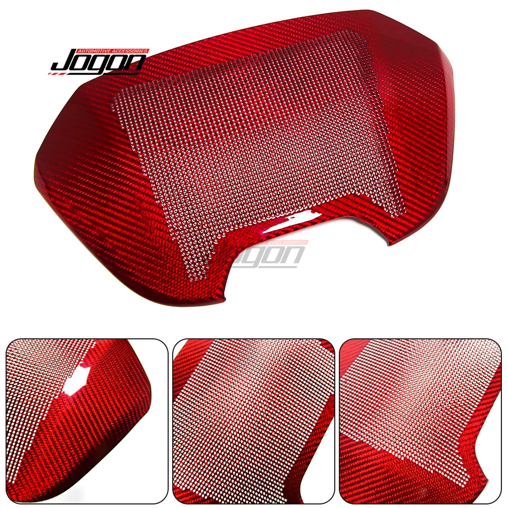 RED углеродное волокно внутренняя крышка динамика заднего сиденья автомобиля