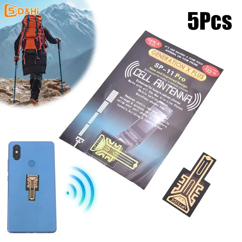 Wholesale 5pcs Portable Antenna Stickers Generation For Camping Cell Phone Signal Enhancement Sticker Signal Amplifier Booster