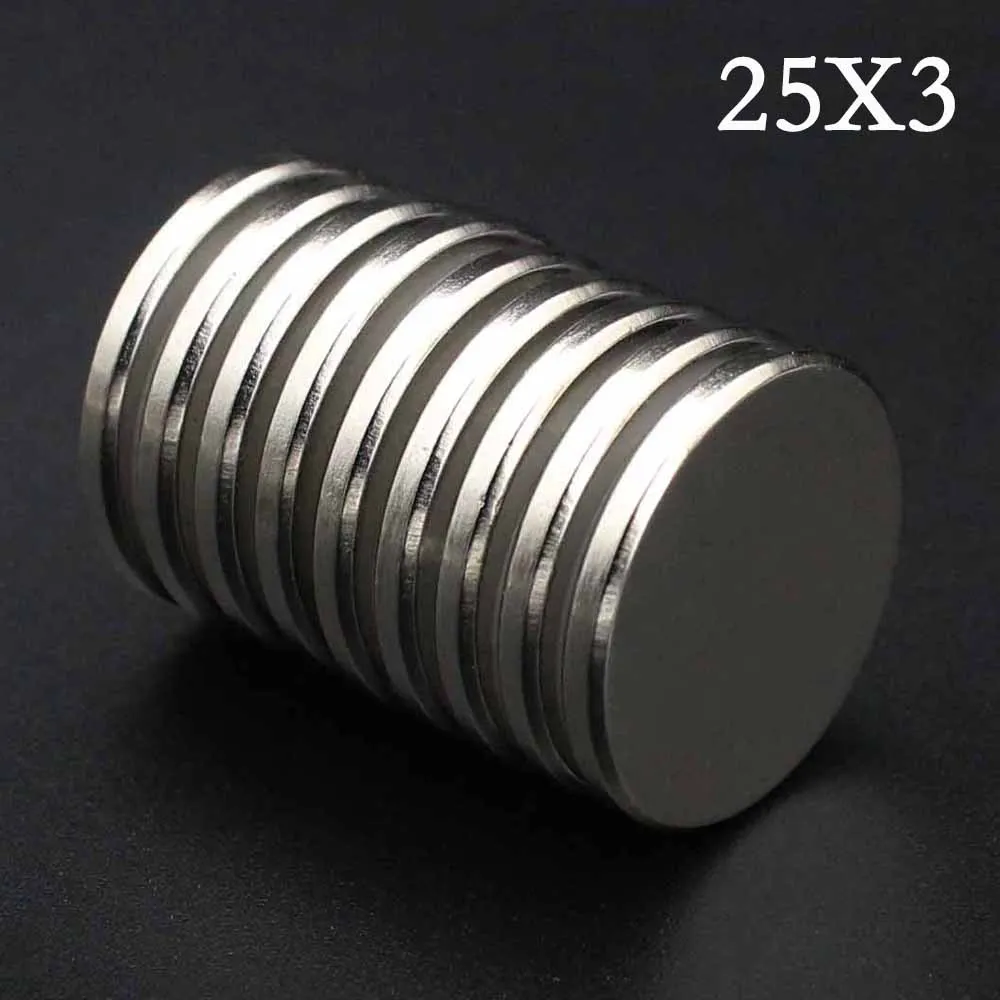 

5/8/12/20/25 Pcs 25x3 Neodymium Magnet 25mm x 3mm N35 NdFeB Round Super Powerful Strong Permanent Magnetic imanes Disc 25*3