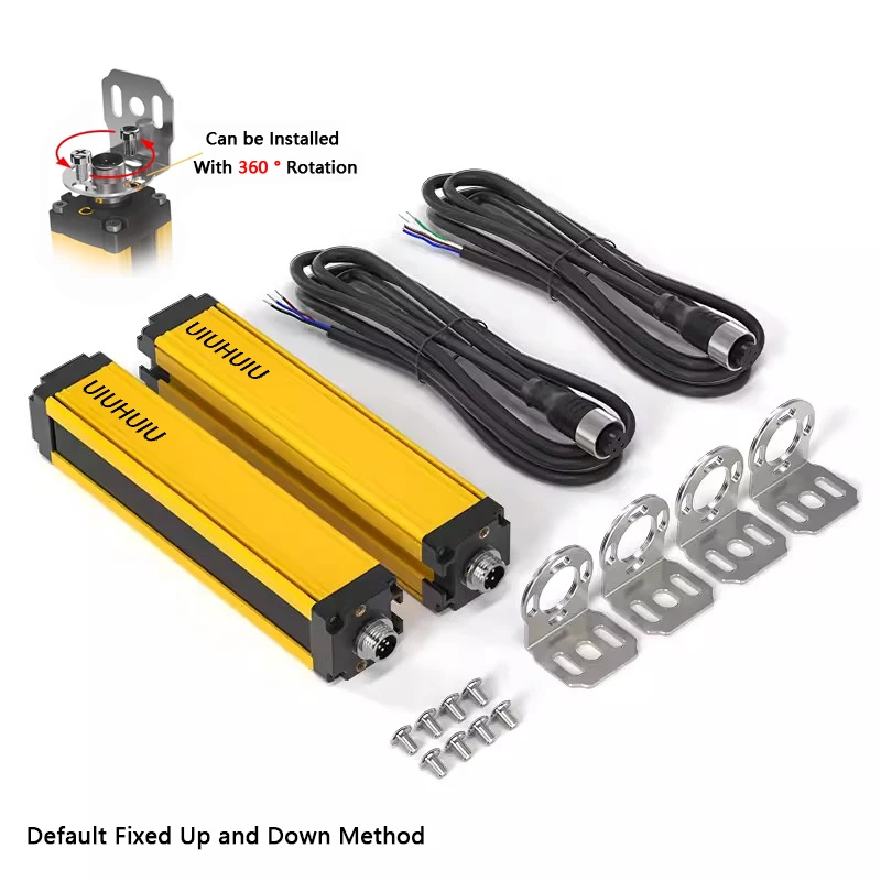 

Light Curtain Sensor Safety Device Protection Height 360MM Spacing 40MM 10 Beam Safety Grille Safety Device Customizable 24V NPN