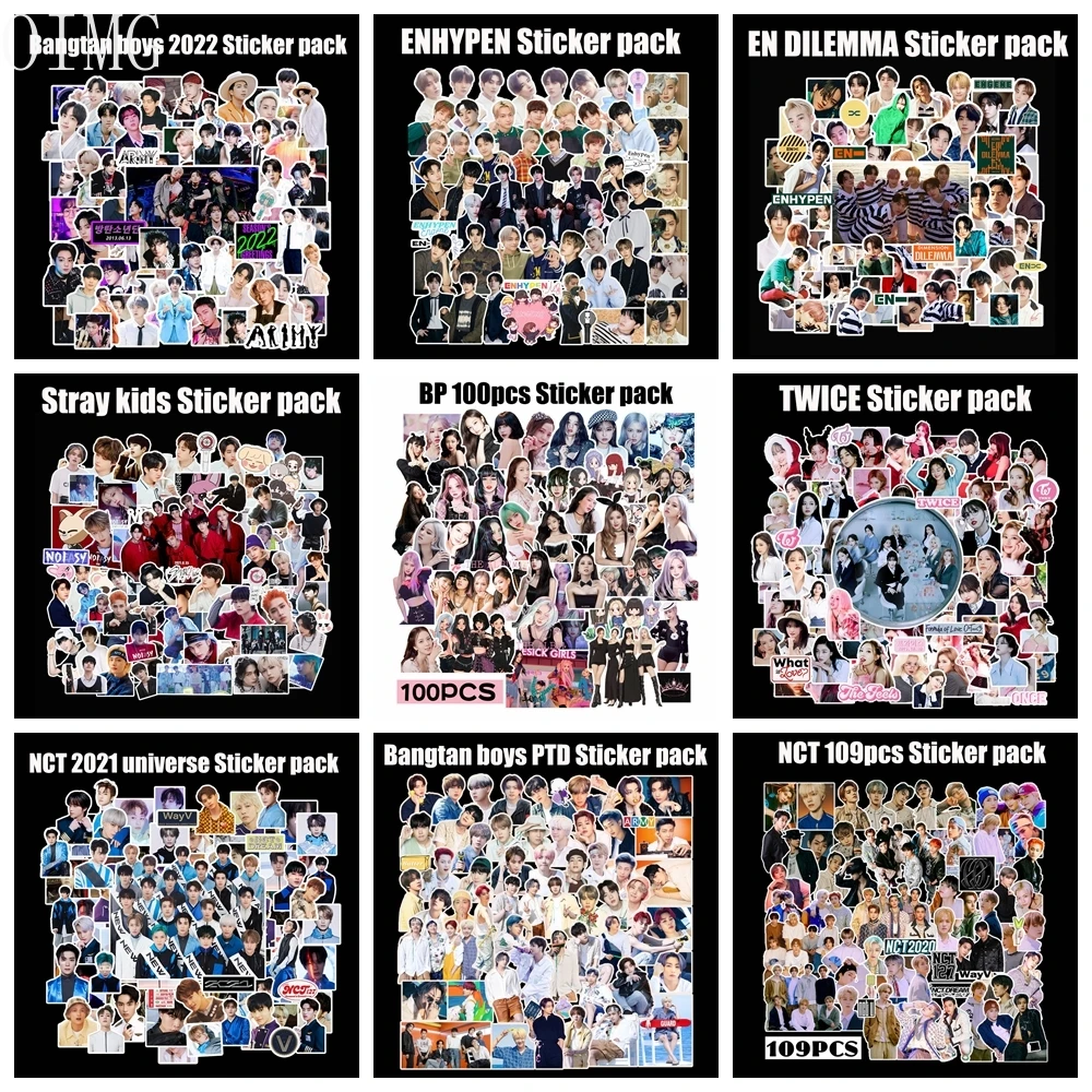 Bangtan Boys BP TWICE-pegatina de Kpop Stray Kids, 100 piezas, ENHYPEN NCT 127, Dream Idol, Kawaii, pegatinas, papelería, decoración para cuaderno