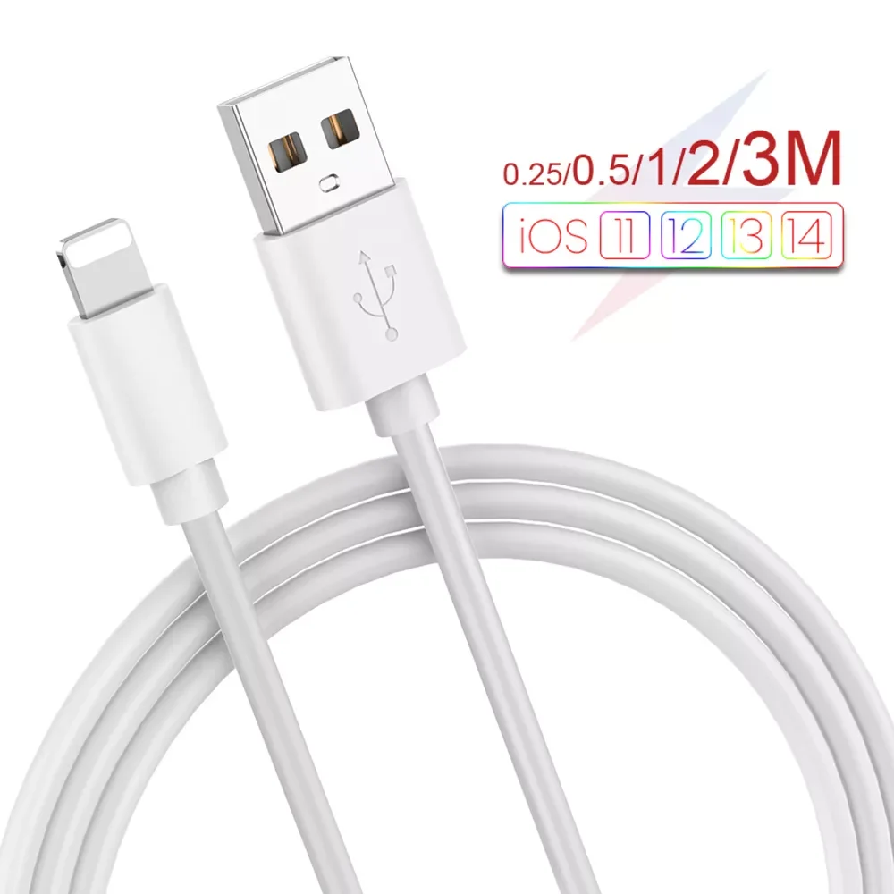 

2A Fast Charging USB Cable For iPhone 13 12 11 XS XR X 8 7 6S 5S Cord Quick Charge Mobile Phone Cable Fast Data Charger cable