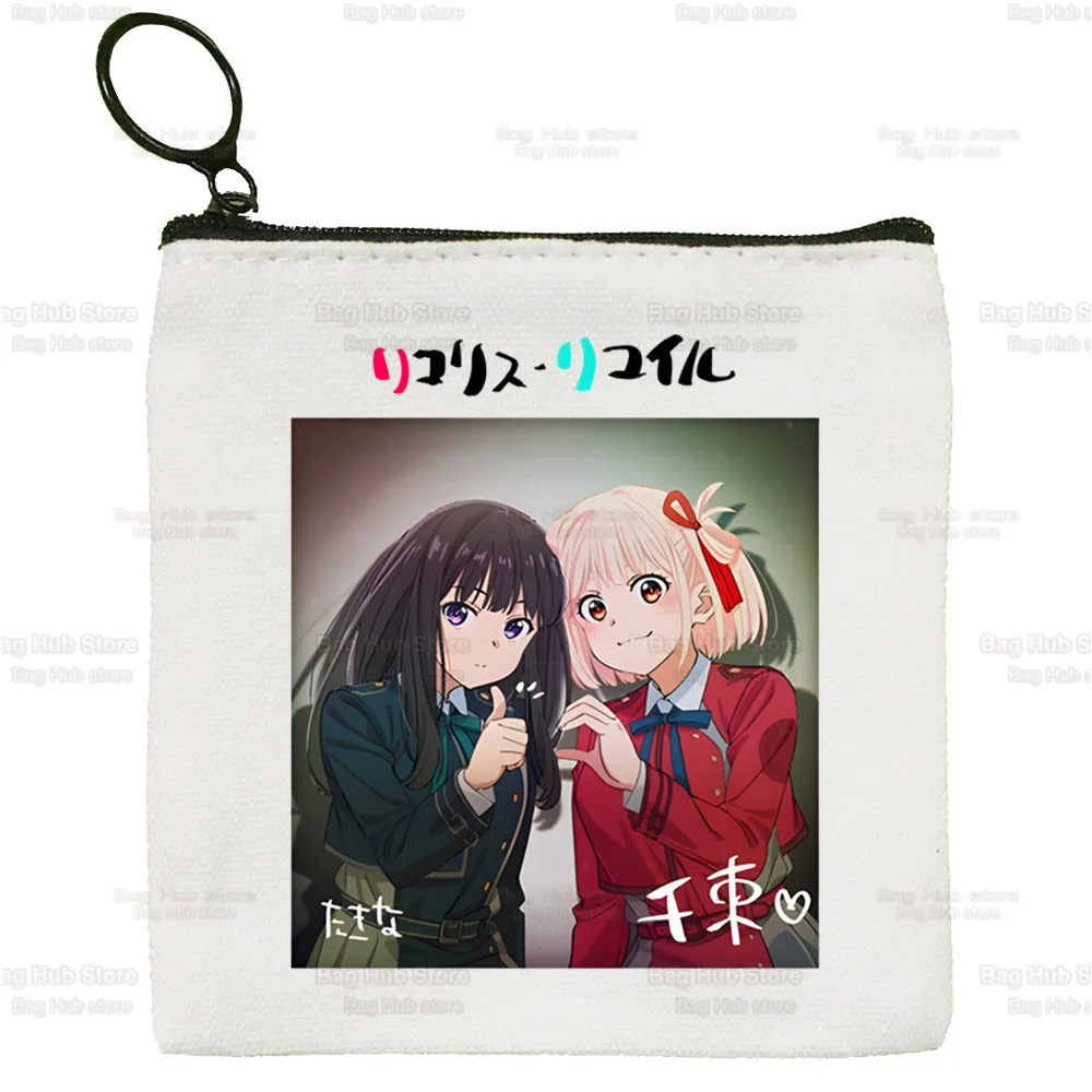 Lycoris Recoil Anime Wallets Coin Pocket Nishikigi Chisato Purse Boy and Girl Inoue Takina Wallet with Card Holders