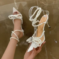 women pumps high heels pearl party shoes ladies sandal 2022 heels sexy square toe high heeled female thin heels shoes for women
